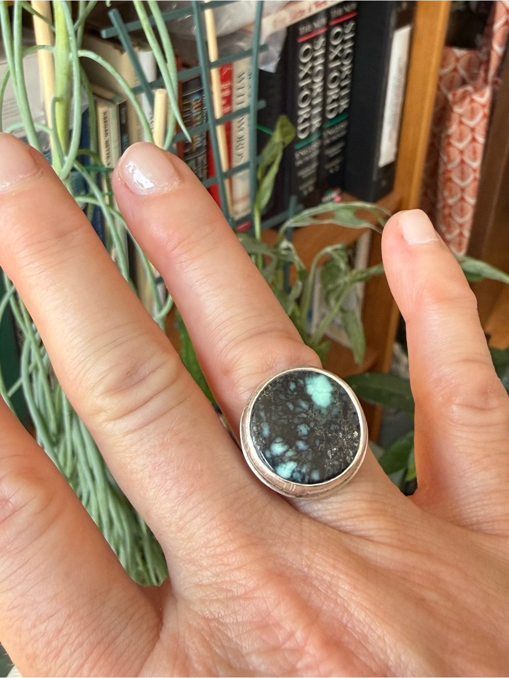 Variscite and Silver Ring, Size 6.75